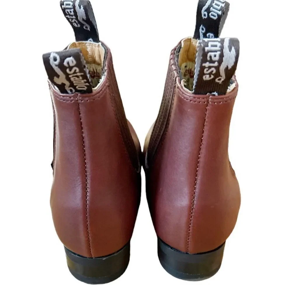 Botas Establo Work Boot Size 7.5 Short Slip On style Leather Western